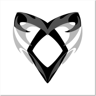 Shadowhunters rune - Angelic power rune and tribal heart 8blacka and grey) | Malec | Mundane | Parabatai | Alec, Magnus, Clary, Jace, Izzy Posters and Art